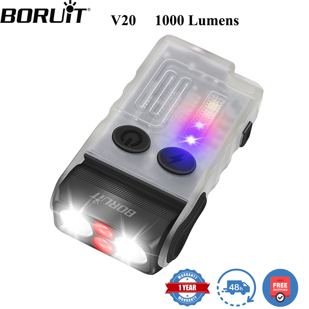 Keychain Flashlight - BORUiT V20 Fluorescencyjny Buzzer EDC LED
