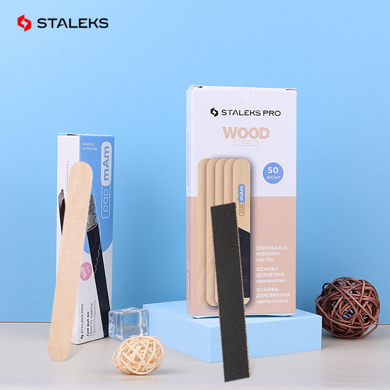 Nail File Titanium - Staleks drewniana deska w sztyfcie pasek
